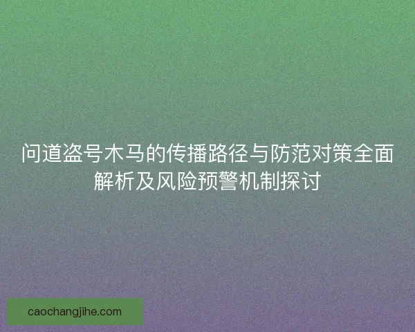 问道盗号木马的传播路径与防范对策全面解析及风险预警机制探讨