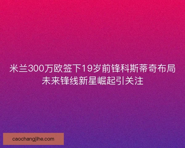 米兰300万欧签下19岁前锋科斯蒂奇布局未来锋线新星崛起引关注